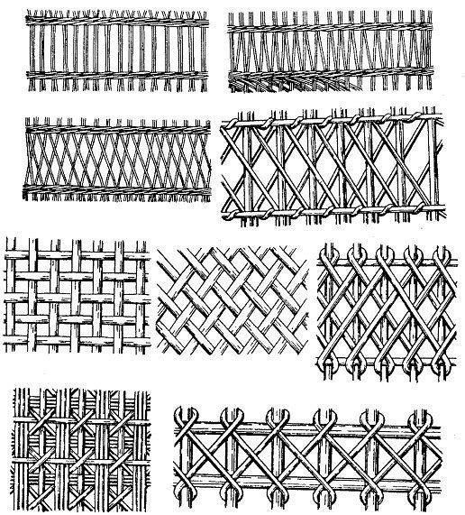 Различные виды плетения забора.